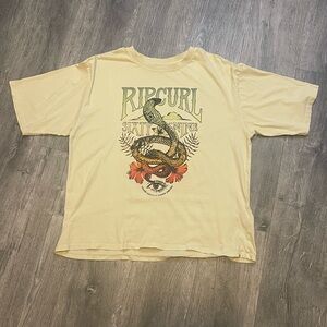 Rip Curl Men’s Surfing Cream T-Shirt with Snake Design